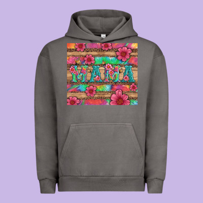 Mama With Tie Dye And Flowers Urban Hoodie Designed By Artiststas