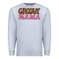 Heather Grey groovy mama Premium Sweatshirt - texasbilliewilder