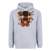 Heather Grey baseball afro messy bun Heavyweight Hoodie - texasbilliewilder