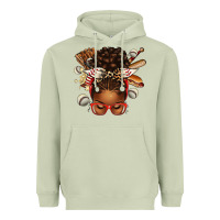 Matcha baseball afro messy bun Heavyweight Hoodie - texasbilliewilder