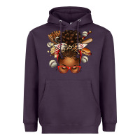 Plum baseball afro messy bun Heavyweight Hoodie - texasbilliewilder