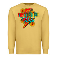 Antique Gold firefighter wife with lightning bolt Premium Sweatshirt - Zillion Design Studio