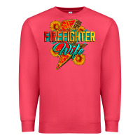Cardinal firefighter wife with lightning bolt Premium Sweatshirt - Zillion Design Studio