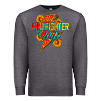 Charcoal Heather firefighter wife with lightning bolt Premium Sweatshirt - Zillion Design Studio