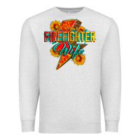 Oatmeal Heather firefighter wife with lightning bolt Premium Sweatshirt - Zillion Design Studio