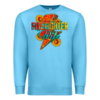Ocean Blue firefighter wife with lightning bolt Premium Sweatshirt - Zillion Design Studio