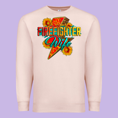 Firefighter Wife With Lightning Bolt Premium Sweatshirt Designed By Zillion Design Studio