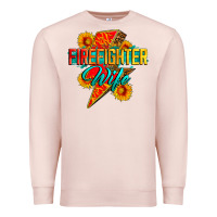 Pale Pink firefighter wife with lightning bolt Premium Sweatshirt - Zillion Design Studio