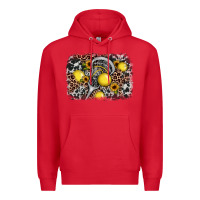 Red lacrosse background Premium Hoodie - JahusDesignShop