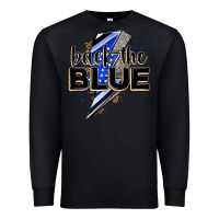 Black back the blue with lightning bolt Premium Sweatshirt - Zillion Design Studio
