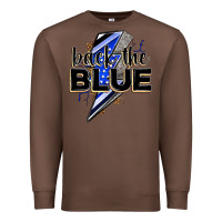Chestnut back the blue with lightning bolt Premium Sweatshirt - Zillion Design Studio