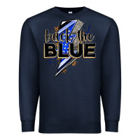 Navy back the blue with lightning bolt Premium Sweatshirt - Zillion Design Studio
