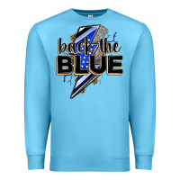 Ocean Blue back the blue with lightning bolt Premium Sweatshirt - Zillion Design Studio