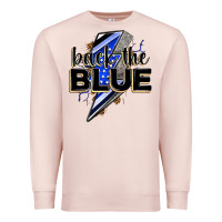 Pale Pink back the blue with lightning bolt Premium Sweatshirt - Zillion Design Studio