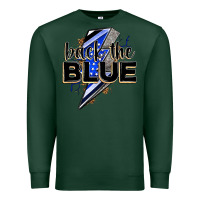 Sports Green back the blue with lightning bolt Premium Sweatshirt - Zillion Design Studio