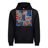 Black scissor lift seamless pattern Urban Hoodie - BundleAndBundleShop