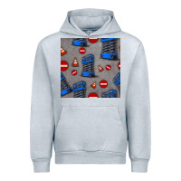 Heather Grey scissor lift seamless pattern Urban Hoodie - BundleAndBundleShop