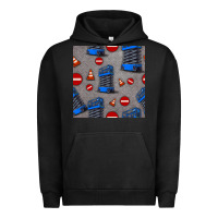 Pigment Black scissor lift seamless pattern Urban Hoodie - BundleAndBundleShop