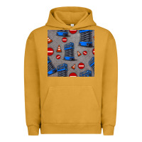 Pigment Peanut Butter scissor lift seamless pattern Urban Hoodie - BundleAndBundleShop