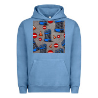Pigment Pebble Blue scissor lift seamless pattern Urban Hoodie - BundleAndBundleShop