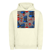 Pigment Pistachio scissor lift seamless pattern Urban Hoodie - BundleAndBundleShop