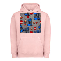 Pigment Salmon scissor lift seamless pattern Urban Hoodie - BundleAndBundleShop