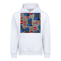 White scissor lift seamless pattern Urban Hoodie - BundleAndBundleShop