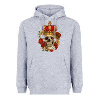 Heather Grey Skull King Heavyweight Hoodie - RanaPortraitStore
