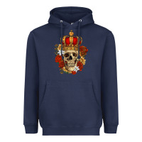 Navy Skull King Heavyweight Hoodie - RanaPortraitStore