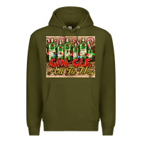 Army Green GIN GLE Christmas gin bottles Premium Hoodie - AdoDesignShop