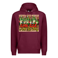 Burgundy GIN GLE Christmas gin bottles Premium Hoodie - AdoDesignShop
