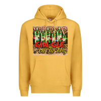 Mustard GIN GLE Christmas gin bottles Premium Hoodie - AdoDesignShop
