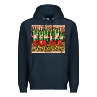 Navy GIN GLE Christmas gin bottles Premium Hoodie - AdoDesignShop