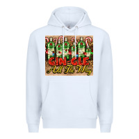 White GIN GLE Christmas gin bottles Premium Hoodie - AdoDesignShop