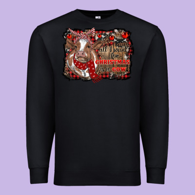 All I Want For Christmas Is A Cow Cowhide Premium Sweatshirt Designed By Ranaportraitstore