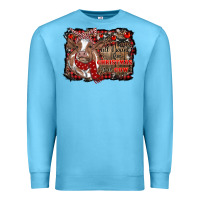 Ocean Blue all i want for christmas is a cow cowhide Premium Sweatshirt - RanaPortraitStore