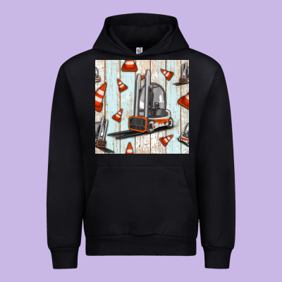 Forklift Seamless Pattern Urban Hoodie Designed By Bundleandbundleshop