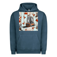 Pigment Midnight Navy forklift seamless pattern Urban Hoodie - BundleAndBundleShop