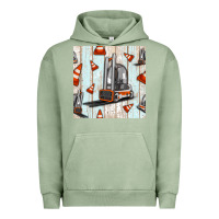 Pigment Oil Green forklift seamless pattern Urban Hoodie - BundleAndBundleShop
