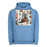 Pigment Pebble Blue forklift seamless pattern Urban Hoodie - BundleAndBundleShop