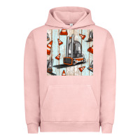Pigment Salmon forklift seamless pattern Urban Hoodie - BundleAndBundleShop