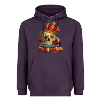 Plum Skull With Crown Heavyweight Hoodie - RanaPortraitStore