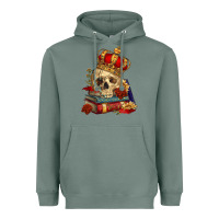Sage Skull With Crown Heavyweight Hoodie - RanaPortraitStore