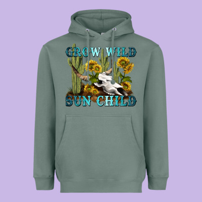 Heavyweight Hoodie grow wild sun child tbw