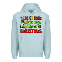 Blue Mist beginning to look like a christmas with gin and gifts Premium Hoodie - AdoDesignShop