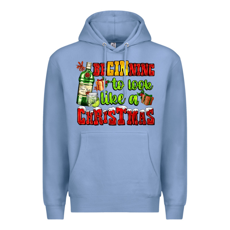 Beginning To Look Like A Christmas With Gin And Gifts Premium Hoodie by AdoDesignShop | Teevron