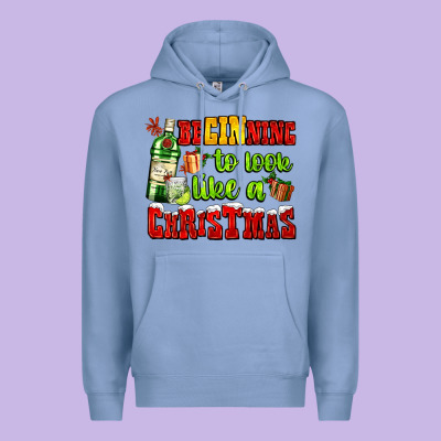 Beginning To Look Like A Christmas With Gin And Gifts Premium Hoodie Designed By Adodesignshop