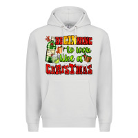 Dove Grey beginning to look like a christmas with gin and gifts Premium Hoodie - AdoDesignShop