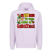 Lilac beginning to look like a christmas with gin and gifts Premium Hoodie - AdoDesignShop