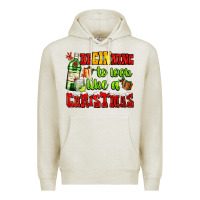 Oatmeal Heather beginning to look like a christmas with gin and gifts Premium Hoodie - AdoDesignShop